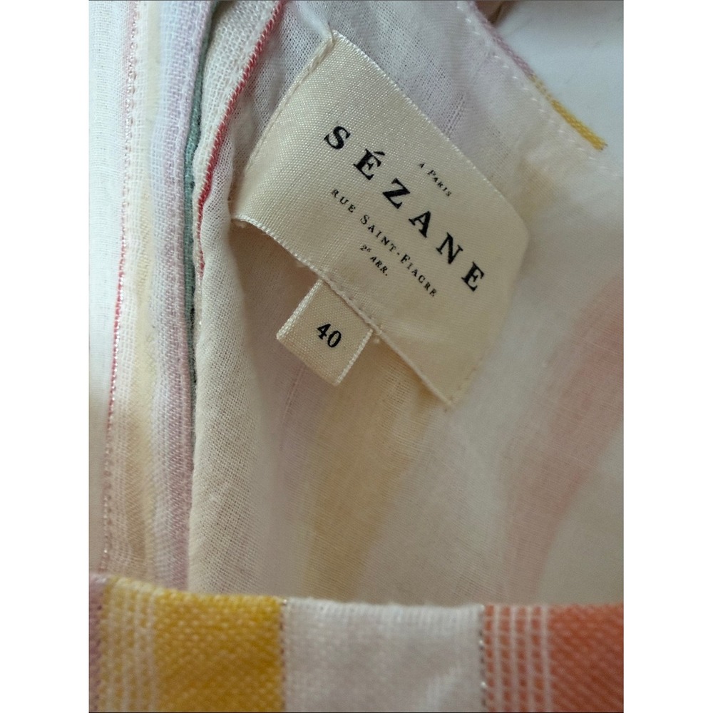 Sezane Pink and Cream Striped Maxi Dress - Picture 4 of 6